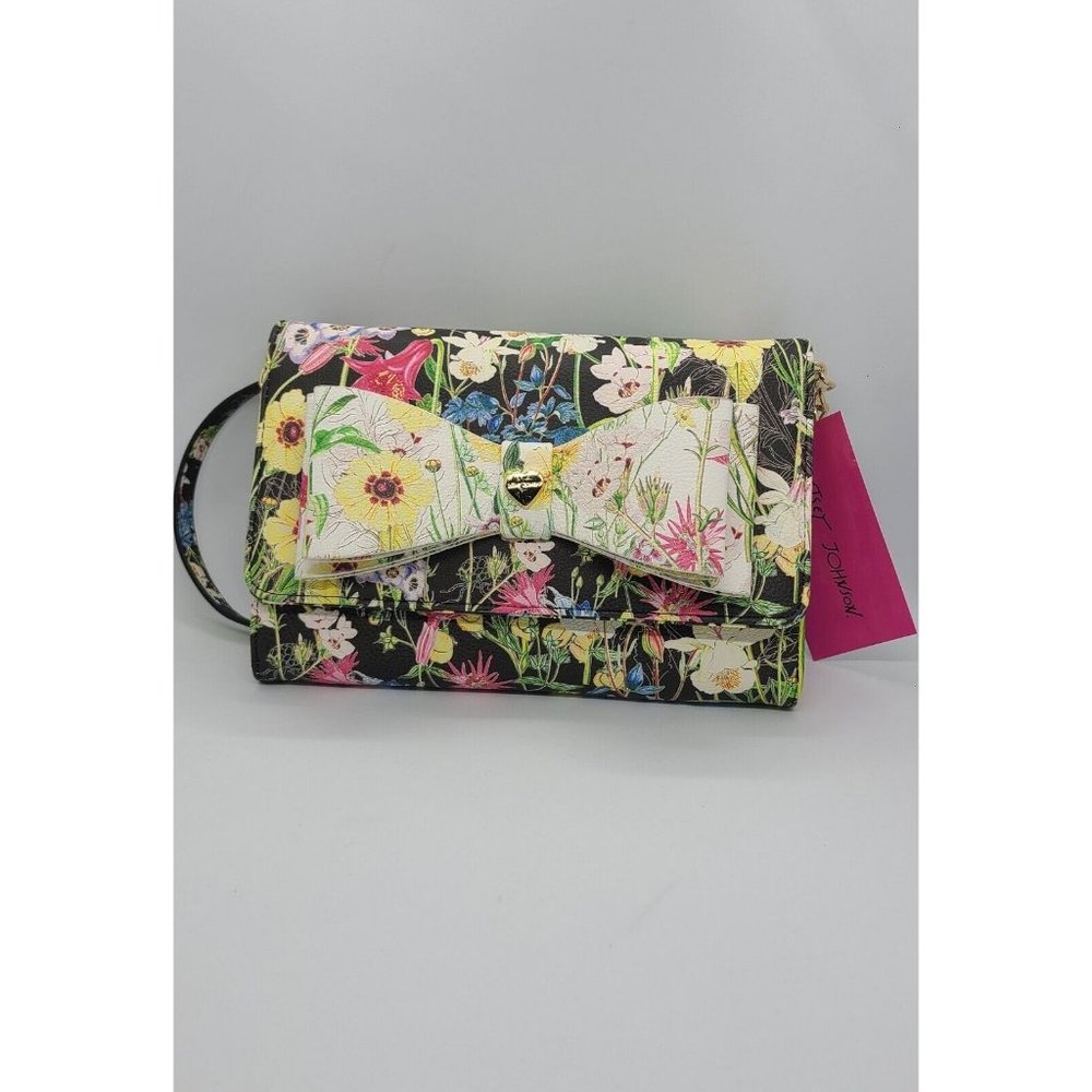 Betsey Johnson Xodani Floral Crossbody Purse With Bow